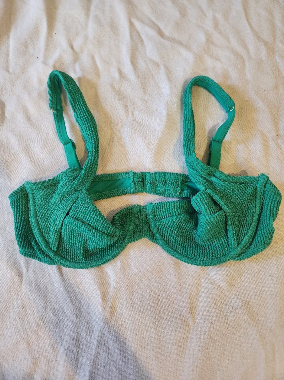 Good American Jade Green Underwire Always Fits Demi Bikini Top – Size L NWOT